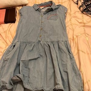 Girls Jean dresss with rainbow 🌈